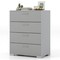 Engineered Wood Dresser with 4 Drawers Storage Cabinet, Metal Legs and Modern Design
